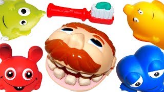 Babblarna leker tandläkare och borstar tänderna  Babblarna leker med rolig Play Doh  Lek och lär [upl. by Dallman]