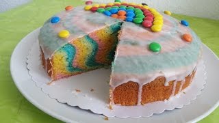 Regenbogenkuchen  saftig  Rainbow Cake [upl. by Armin]