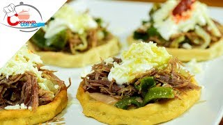 Sopes de Carne Deshebrada con Rajas [upl. by Minerva]