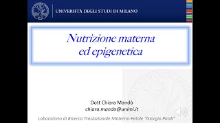 Nutrizione materna ed epigenetica [upl. by Lezah618]