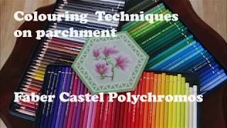 Colouring techniques on parchment  Faber Castell Polychromos Parchment art  16 [upl. by Tavia]