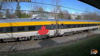 VIA 2302 leads there newest train set in Belleville ON Canada [upl. by Aihsyla]