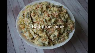 Balta mišrainė  Baltos mišrainės receptas  Kaip gaminti baltą mišrainę  Russian salad [upl. by Chansoo]