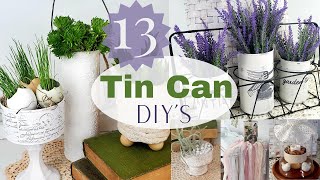 13 TIN CAN UPCYCLING IDEAS WINDSOCK PLANTERS WALL POCKET LANTERN [upl. by Tannenbaum]