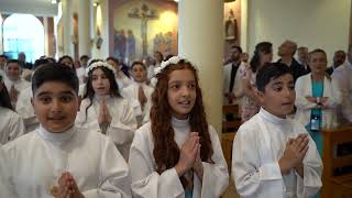 1ères Communions de la paroisse chaldéenne en léglise SaintThomasApôtre  Samedi 22 juin 2024 [upl. by Esbenshade]