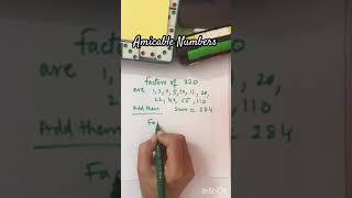 Amicable numbers mathsshorts mathematics [upl. by Heinrike]