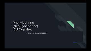 Phenylephrine NeoSynephrine in the ICU [upl. by Einnig]