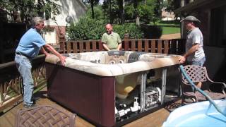 180 Degree Spin of Hot Tub Spa in a Deck Move The Spa Guy Nashville [upl. by Annayad]