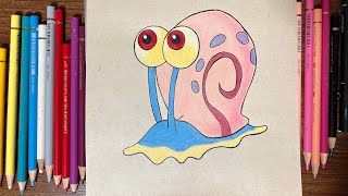 How to Draw Gary from SpongeBob Easy StepbyStep Guide [upl. by Row409]