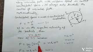 centripetal force and centrifugal force 11th physics notes only [upl. by Ittap]