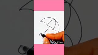 How to draw easy and simple umbrella drawing for kids and toddlers ytshort shorts satisfying [upl. by Ytsud]