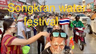 Songkran in Thailand traditional Thai new year festival 4k in Rayong Thailand [upl. by Burman]