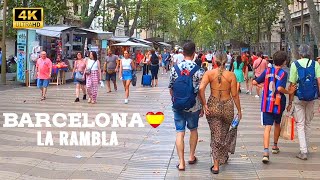 Las Ramblas Barcelona 🇪🇸💃🏻 4K Walking Tour [upl. by Ainorev224]