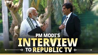 Live PM Modis interview to Republic TV [upl. by Ahtram62]