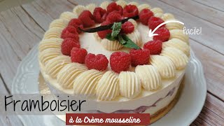 FRAMBOISIER Crème mousseline Recette facile [upl. by Galina446]