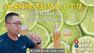 【釀製夫妻】自釀檸檬酒超簡單（下集）｜過濾轉桶｜調整甜度｜三用比重計｜酸香十足不會苦｜Lemon Wine｜萊姆無籽檸檬lime｜釀酒西打酵母｜釀製進行曲｜釀製小幫手｜果酒釀製實作｜科學釀製｜釀酒技巧 [upl. by Olcott]