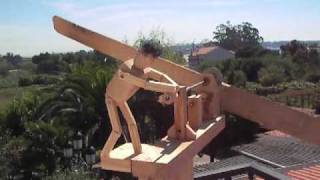 Animated wood whirligig  Veleta animada en madeira low wind [upl. by Jadd]