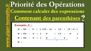 Comment Calculer des expressions contenant les parenthèses  Pigerlemsaths [upl. by Ronn244]