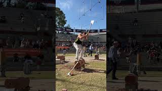 Underhand woodchop competition axe timbersports timber woodchopping [upl. by Daisy]