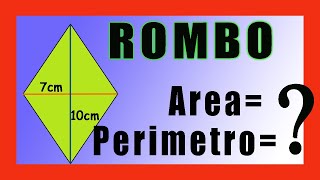 ✅👉 Area y Perimetro de un Rombo [upl. by Fleta]