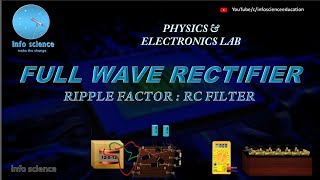 Full wave rectifier  Calculate Ripple factor practicalexam [upl. by Tecu]