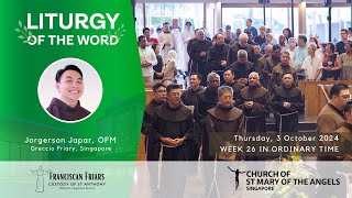 Liturgy of the Word  Travel Light  Friar Jorgerson Japar  3 October 2024 [upl. by Arquit]