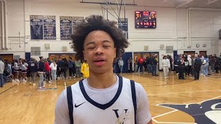 Varina senior guard KJ Wyche after 9151 win over Dinwiddie in Region 4B boys basketball final [upl. by Conyers42]