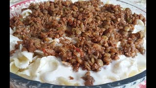 Mercimek Soslu Kıymalı Makarna Salatası  Nefis Lezzet [upl. by Salahi920]