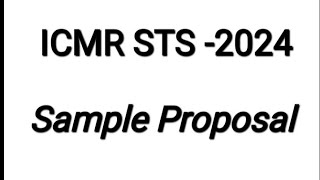 sample sts research proposal parts of proposal explained methodology subheadings icmr sts2024 [upl. by Sacks]