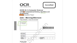 OCR 91 GCSE Computer Science Specimen Paper 2 Walkthrough [upl. by Lin44]