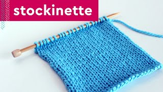 Stockinette Stitch Knitting Pattern for Beginners 2 Row Repeat [upl. by Nipsirc]