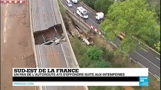 Impressionnant  Un pan de lautoroute A75 seffondre suite aux intempéries en France [upl. by Erdeid280]