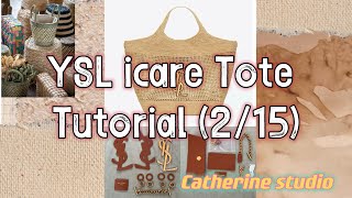 Crochet Raffia YSL icare tote  Handmade Bag crochet crochetbag raffiabag raffia beachbag [upl. by Tallie]