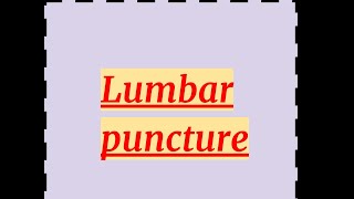 Lumbar puncture [upl. by Daffie]