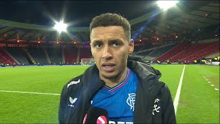 Rangers James Tavernier speaks after scoring brace and winning Player of the Match against Hearts [upl. by Uhsoj]