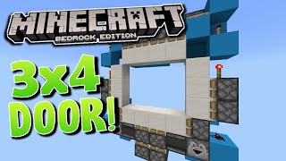 Minecraft Bedrock 4x3 Piston Door TUTORIAL Xbox PE Ps4 Win 10 MCBE [upl. by Brigette]