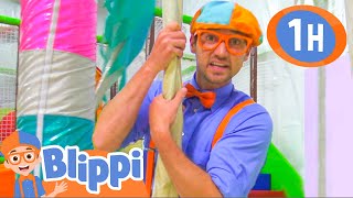 Blippi Visits an Indoor Playground  1 HOUR BEST OF BLIPPI  Blippi Toys Educational Video for Kids [upl. by Justine]