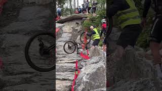 Is the Crans Montana Xc too risky What you think ucimtbworldcup xco mtb crash shorts [upl. by Terris]