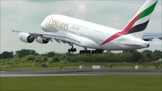 Manchester Airport Close Up Afternoon Take Offs  230615 [upl. by Pope23]