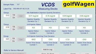 Check Injectors via VCDSVAG [upl. by Ragan934]