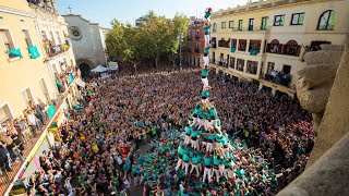 Castellers de Vilafranca  pilar de 9 amb folre manilles i puntals carregat  Tots Sants 2022 [upl. by Lanrev967]