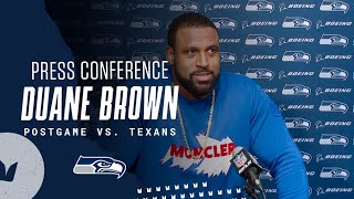 Duane Brown Seahawks Postgame Press Conference  Week 14 vs Houston Texans [upl. by Nivanod]