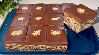 La torta più deliziosa di biscotti e cioccolato  niente COTTURA basta solo 10 minuti [upl. by Sou]