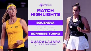 Marie Bouzkova vs Sara Sorribes Tormo  2022 Guadalajara Quarterfinal  WTA Match Highlights [upl. by Mehalek]