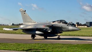 Exercise Atlantic Trident French AF Dassault Rafales  Red Arrow aerobatics RAF Waddington Nov 2023 [upl. by Tiat]