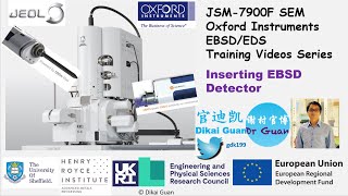 JEOL JSM7900F SEM Oxford Instruments EBSDEDX training 5 Inserting EBSD detector [upl. by Yenots]