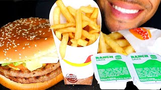 ASMR BURGER KING MUKBANG DOUBLE IMPOSSIBLE WHOPPER RANCH CHEESE SAUCE EATING SOUNDS TALKING REVIEW [upl. by Alanson]