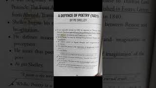 A defence of poetry by PB Shelley PB Shelly Kew words for net aspirants 👍 [upl. by Eniarol]