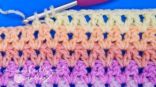 Crochet ALTERNATIVE V Stitch  Faster and LESS HOLES [upl. by Nylssej]