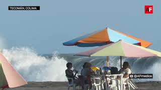 Impresionante el oleaje en la playa de Pascuales Tecomán Colima [upl. by Kohler]